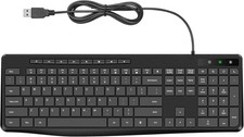 Quiet Wired Computer Keyboard Silent Low Profile Slim Full Size USB Spill-Resist picture