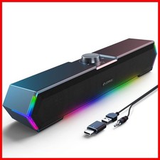 LENRUE G11 PC Speakers Touch Lights USB Powered for Desktop Laptop Monitor picture