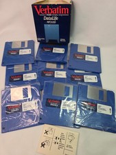 Box of 9 MF2-DD Verbatim DataLife DS,DD, 80tracks,135tpi Floppy Disks,Microdisks picture