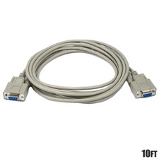 10ft Serial RS232 DB9 DB 9 9-Pin COM Port Female to Female F/F Molded Cable picture