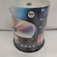 PHILIPS DVD +R 100  Disk SET OF DISKS 4.7 GB 120 MIN 1-16x SPEED - NEW picture