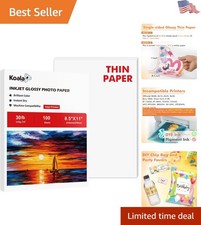 Koala Glossy Thin Inkjet Paper 8.5x11, 100 Sheets: Fast-Dry, No Smudge Printing picture