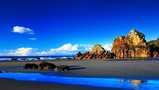 Landscape beach sea rocks pond nature coast Custom Gaming Mat Desk picture