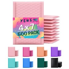 Yens® 500 #000 Poly Bubble Padded Envelopes Mailers 4 X 7 -Light Pink picture
