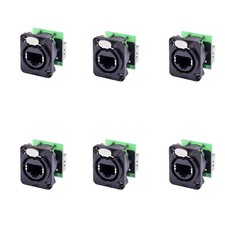 6 Neutrik RJ45 Ethercon Ethernet Pass-Through Panel Mount Connectors - Black picture