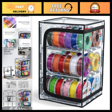 3-Tier 3D Printer Filament Storage Box with Dust Cover, Holds 30 Spools, Organiz picture
