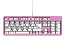 104 Key Large Print USB Wired Keyboard Spill Resistant for Windows Mac Pink picture