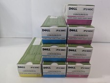 8X GENUINE Dell 1320 2130 2135 Cyan Magenta Yellow Toner P238C P239C P2340C picture