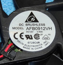 2pcs Delta AFB0912VH DC 12V 0.60A Brushless MODEL Fan 92X92X25mm 2-Wire 4-Pin picture