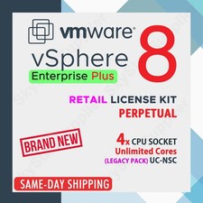 VMware vSphere Enterprise Plus v.8 Perpetual License 4 CPU - UC NSC RETAIL PACK picture