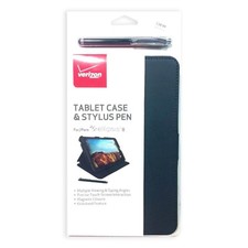 Verizon Folio Stand Impact Protection Case with Stylus Pen for Ellipsis 8 -Black picture