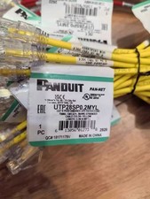 Panduit UTP28SP Cat6 28AWG UTP Patch Cord 0.2M Yellow RJ45 Ethernet Cablelotof10 picture