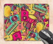 Musical Instruments Mouse Pad Mat Non Slip Non Fading Rubber back picture