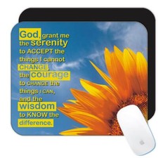Gift Mousepad : Sunflower Serenity Prayer Flower Floral Yellow Decor picture