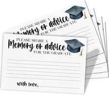 Graduate Class of 2026 Memory & Advice Cards - Set of 30 White Graduation Advice picture