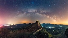 Landscape great wall of china milky way mountains stairs Custom Gaming Mat Desk picture