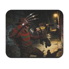 Wolverine vs Freddy Krueger Mouse Pad Horror Comic Alley Battle Desk Mat Custom picture