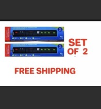 2x High Quality 7 Outlet Power Strip Surge Protector w/Master Control Plugs picture