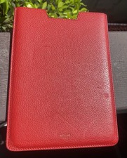 Celine Red Leather iPad Mini Tablet Pouch Bag 6”x8” Italy Used picture