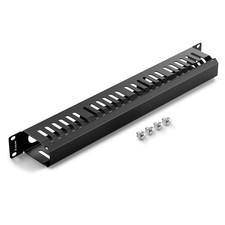 VCELINK 1U Server Rack Cable Management 24-Slot, 1 Pack of 1u 24-slot, Black  picture