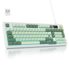 Owpkeenthy 96% Wireless Matcha Green Keyboard with Number Pad Knob, 98 Keys S... picture