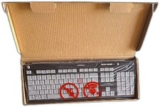 Compaq Model 5137 PS2 Wired Keyboard Black White Vintage Windows Media picture