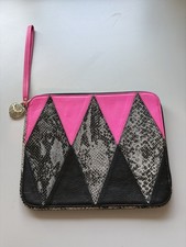 Vintage Juicy Couture iPad Tablet Sleeve Holder Argyle Pink Wristlet Bag picture