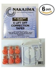 (6) Nakajima LO001 AE-580, AE-500 AE-710 Typewriter Correction Lift Off Tapes picture