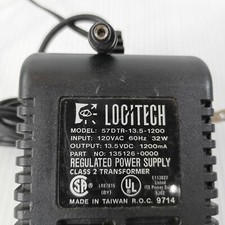 Logitech Power supply  13.5V DC  1200 mA  Class 2  Input 120V AC 60Hz 32W picture