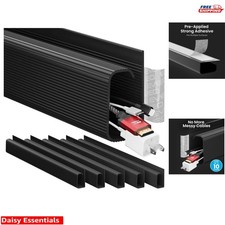 Transform Your Workspace with Modern Black Cable Management System - 6 Units picture
