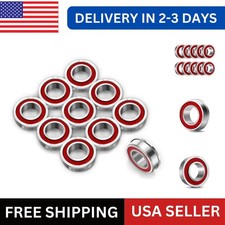 10 Pack 3/4 Id X 1-3/8 Od Flanged Ball Bearings for Lawn Mower Cart Wheel Parts. picture