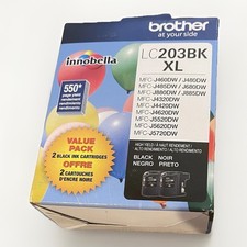 Genuine Brother LC203BK XL High Yield Ink Cartridge 2-Pack - Black - Sealed picture