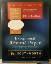 Southworth Connoisseur Collection Exceptional Resume Ivory Paper 100% cotton picture
