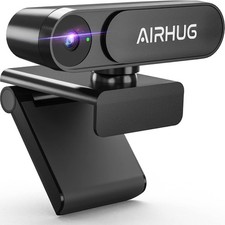 AIRHUG 2K QHD Webcam No Mic Privacy Cover USB Auto Focus PC Mac Camera picture