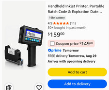 Handheld Inkjet Printer Portable Battery Powered Batch Code Expiration Date picture