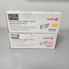 Xerox WorkCentre 6015 Toner Cartridge Lot 2 Yellow 106R01633 Magenta 106R01632 picture