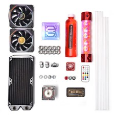 Water Cooling Kit 240mm Radiator Pump Reservoir CPU Block Tube w/Remote NEW picture
