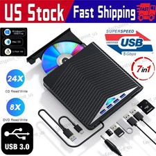 External CD DVD Drive for PC Laptop Windows 11 10 USB 3.0 Burner Reader Writer picture