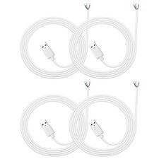 4Pcs 1m/3.28Ft USB Pigtail Cable, 5V 2.4A USB A to 4 Pin Bare Wires, White picture