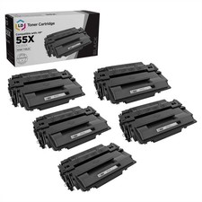 LD 5PK Replacements for HP 55X 55A CE255X HY Toner Cartridge LaserJet P3015 M551 picture