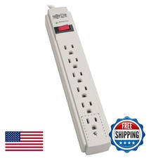 Tripp Lite Surge Protector Power Strip 120V 6 Outlet 8' Cord 990 Joule Gray picture