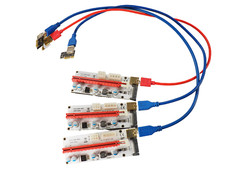 Lot of 3 PCE164P-N06 VER008S PCI-E Express 1x 16x PCI-E Extender Riser Card picture