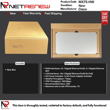 [NEW] Unclaimed -Cisco Meraki MX75-HW  Security Appliance Firewall picture