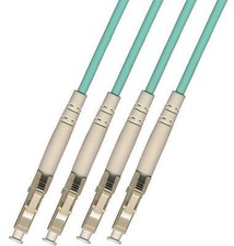 30M INDOOR ARMORED LC-LC 4 STRANDS OM3 50/125 MULTIMODE FIBER OPTIC picture