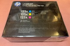 HP 125A Tri-Pack LaserJet Toner Cartridges 3-Pack Sealed Cyan Magenta Yellow picture