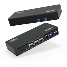 Plugable 12in1 USB C Triple Monitor Docking Station, Triple 4K Displays with ... picture