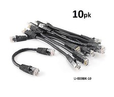 10-PACK 6inch CAT5e UTP Ethernet RJ45 Full 8-Wire Patch Cable, Black picture