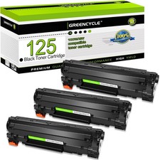 3 Pack 125 CRG-125 Black Toner Cartridge for Canon ImageClass MF3010 LBP6030w picture