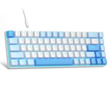 60 Percent Portable Mechanical Gaming Keyboard 68 Keys Red Switch Sky Blue MK picture