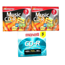 Three 5 Packs of Memorex & Maxell CD-R Audio Recording Media NEW SEALED picture